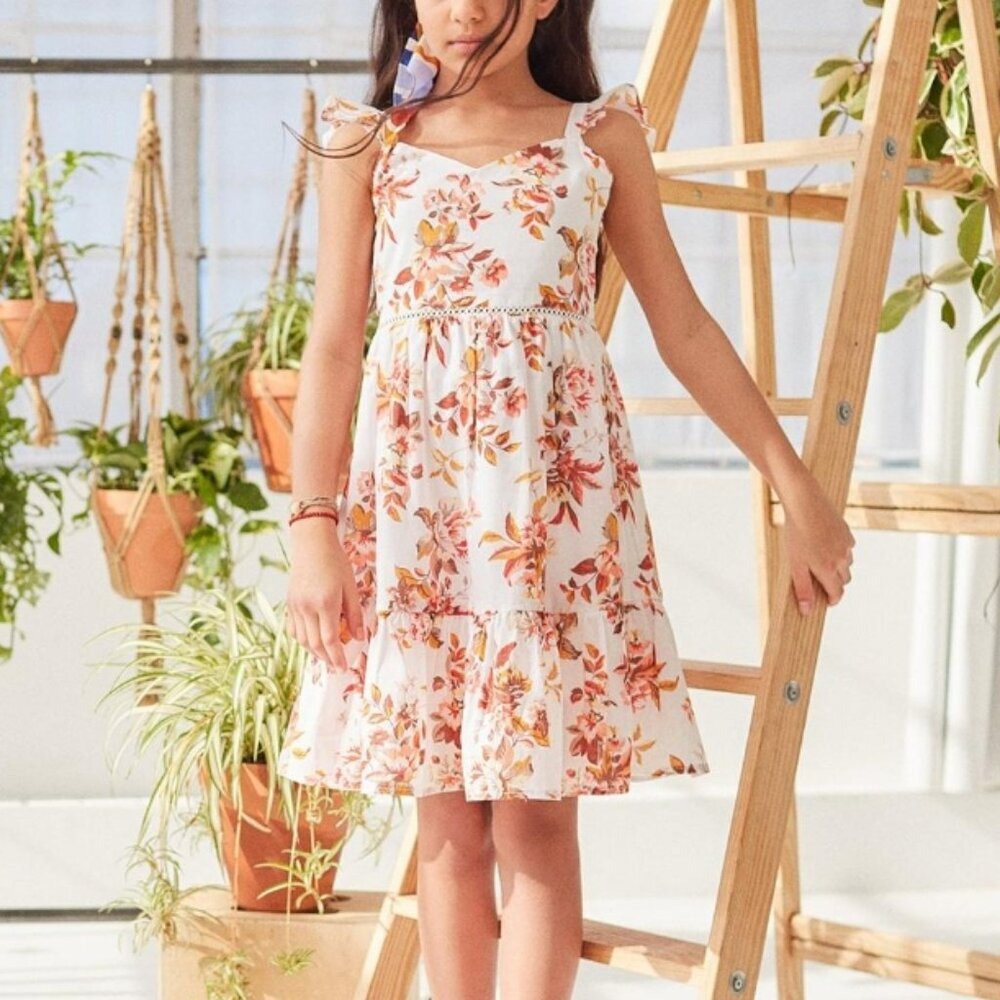 Janie and Jack White Pleated Sundress Sleeveless Little Girl Size 8 (C7)